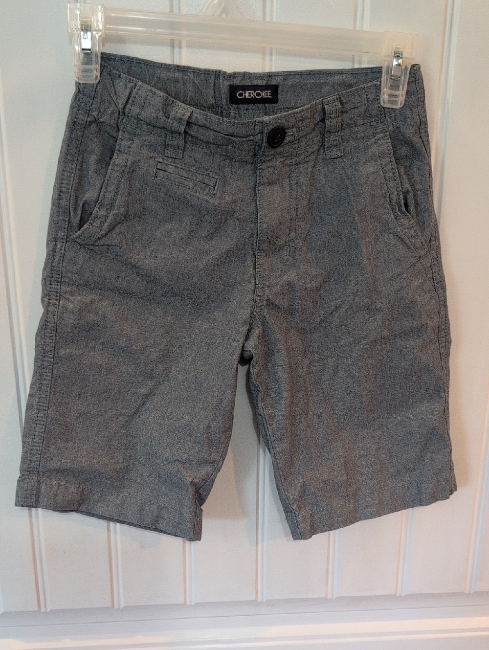 Boy Cherokee Gray Cotton Chino Bermuda Shorts